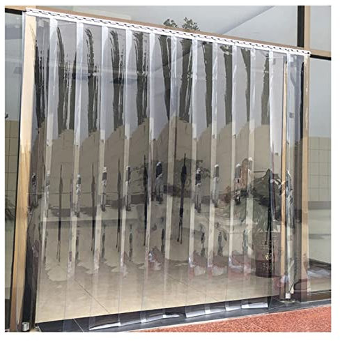 JIAJUAN PVC Streifenvorhang Lamellen, Transparent Kunststoff Streifen-Türvorhang, Wasserdicht Werkstatt Fabrik Kühlhaus Garage Schneidbar Vinylstreifen