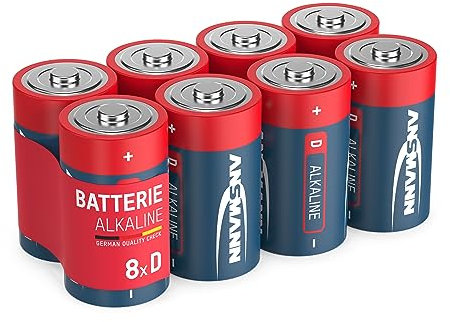 Ansmann Batterien Mono D LR20 8 Stück 1,5V - Alkaline Batterie langlebig & auslaufsicher - Ideal für Spielzeug, LED Taschenlampe, Radio, Modellbau UVM, schwarz, 5015581-01