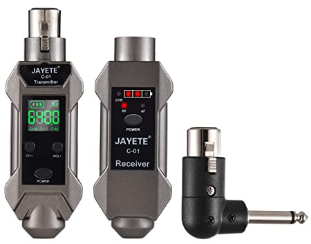 Btuty UHF Professional Wired to Wireless Microphone Converter Micphone Receiver 500~980MHz Receiving Transmission Compatible with Dynamic/Condenser Microphone