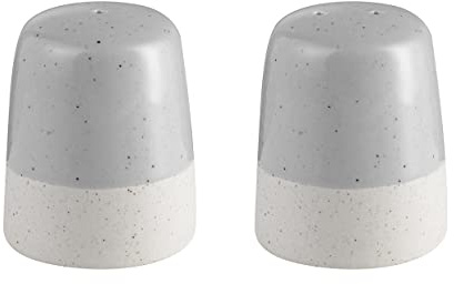 blomus Salz- & Pfefferstreuer SABLO | 2er Set | Steingut | Farbe Cloud | handwerklicher Look