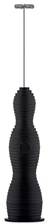 Alessi Pulcina MDL11 B - Design Milk Frother Beater, in Thermoplastic Resin, Steel Whisk and Rechargeable Battery, Black