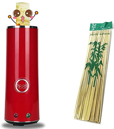 Máquina Automática De Rollos Huevo Máquina Eléctrica Para Hacer Rollos De Huevo Máquina De Salchichas Huevo Tortilla Hervidor De Huevos Huevera Antiadherente Cocina Casera De Desayuno (Color : Red)