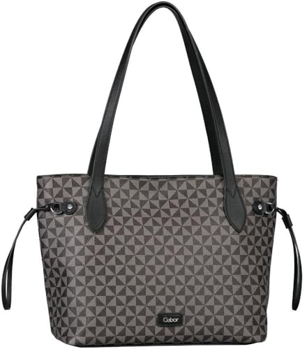 Gabor bags Barina Damen Shopper Umhängetasche Reißverschluss Groß Schwarz