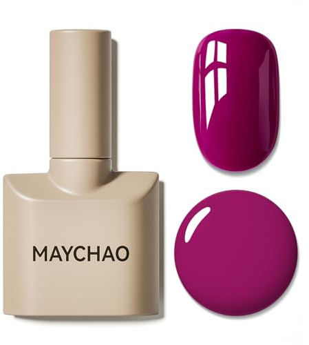 MAYCHAO 15ML Magenta Gel Nail Polish 1Pc Viva Magenta Gel Polish Soak Off UV LED Nail Polish Nail Art Starter Manicure Salon DIY at Home, 0.5 OZ