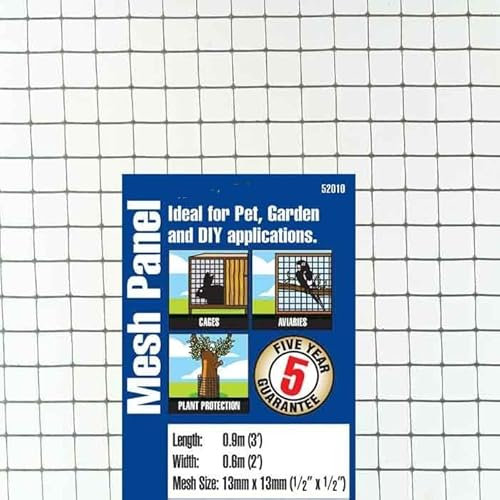 Cage & Aviary Mesh Panel 0.6 x 0.9m 25mm, 13mm (Chicken Wire Galvanised Netting Fence, Garden Fencing) (1, 13mm x 25mm)