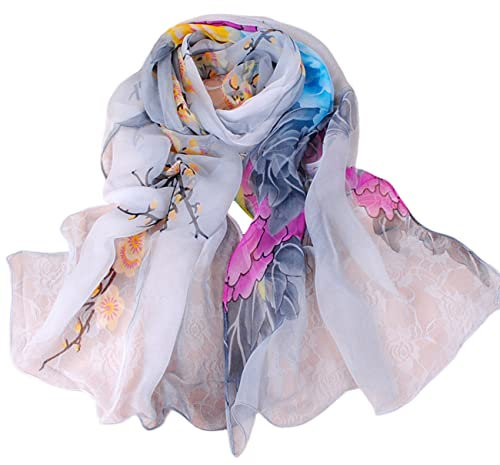 FAIRYGATE Tuch Damen Chiffon Schal Seidenschal Damen Elegant Damen Chiffon Regenbogen Schals Lang Bunt Weich Dünne Schalcape Shawls Wraps A4521