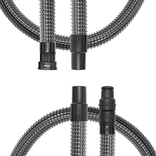 PRIMEBAG Gewebeschlauch 5m Schwarz 40mm passend für Bosch GAS 25 GAS 50 | 50M Robuster Werkzeugmuffe 5, Set Zyklon Abscheider Industriesauger Schlauch, Stahlfeder Fadenverstärkt Meter