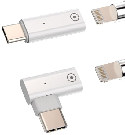 Lightning auf USB C Adapter Apple Pencil 1. Generation Ladekabel Stecker (2Pack) Pen Ladeadapter USBC Kabel Zubehör für iPad Stift Type C Mutter Lightning Männlich Charger ip-1D-L