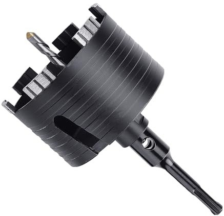 100mm (3.94 inch) Dry Diamond Core Drill Bit with SDS Plus Adapter, Concrete Core Drill Bit for Dry/Wet Drilling Granite Marble Masonry Concrete Brick Stone and Block (100mm (3.94 inch))