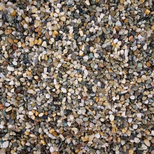 AquaOne Gravier d'aquarium - 5 kg - Substrat noir clair multicolore - Fin - Moyen - Gravier d'aquarium - Qualité supérieure - Sable de quartz - Gravier décoratif d'aquarium (beige 2-4 mm)