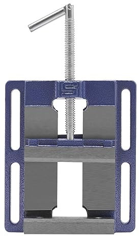 5in Schraubstock Holz,Metallzwinge,Einstellbare Spannkraft,dualen optischen Achse Spur,für die Holzbearbeitung für Werkbank Holzbearbeitung Maschinenbau und Schweißen Fixieren,Blau