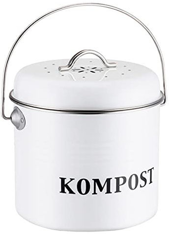 Duiaynke Premium-Komposteimer, Aktivkohlefilter, Deodorierer für Lebensmittelabfälle, rostfrei, mit Tragegriff für Küchenarbeitsplatte