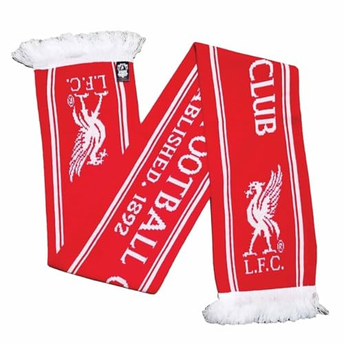 Liverpool F.C. Liverpool FC Jacquard-Schal, gegründet 1892, roter Vogel, offizieller Merchandise-Artikel, rot, 152 x 18 cm