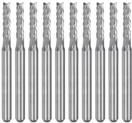 QUARKZMAN 10pz 2,4mm Fresa in Metallo Duro Fresa Incisione Punte del Router CNC per Macchina PCB, 1/8 Shank