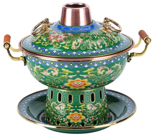 Hotpot Topf Shabu Topf Traditioneller Chinesischer Kupfer-Hot Pot, Vintage-Shabu-Topf, Holzkohle-Hotpot, Herd, Suppentopf, Kochgeschirr Hot Pot