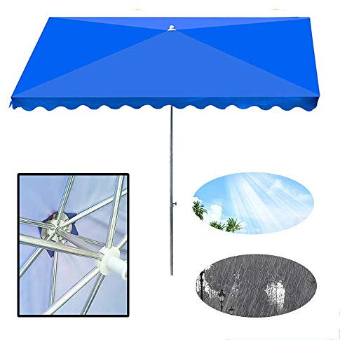 CMJSGG Sonnenschirm für den Garten, 2 m x 3 m, rechteckig, mit Kurbel, für Markttische im Freien, UV-schützender Sonnenschutz