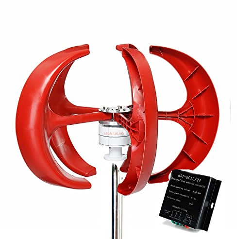 AISINILALAO Kit di Turbine eoliche Verticali da 12000W 5 Lame,110V/ 220V Generatore di energia eolica a Bassa velocità con Controller per casa, Campeggio ﻿,220v
