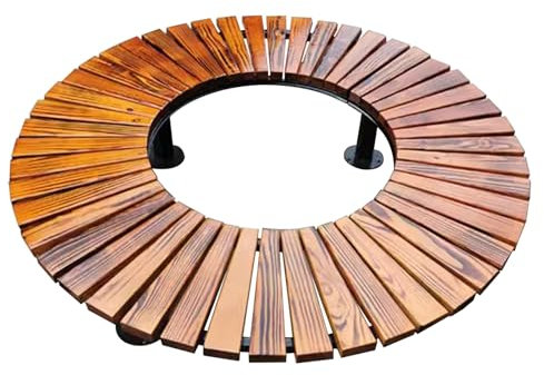 Banc de Jardin, Banc en Forme D'éventail de Ssiège à Lattes en Bois Massif, Banc de Jardin fer Forgé, Banc Exterieur, pour Pelouse de Terrasse de Patio de Cour de Parc(Size:59x16.5in/150x42cm)