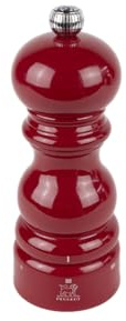 PEUGEOT - Moulin à Poivre Paris u'Select 15 cm - 6 Réglages de Moutures Prédéfinies - En Bois Labellisé PEFC - Fabrication Française - Coloris Laqué Rouge Passion