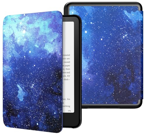 MoKo Hülle für 7 Kindle Paperwhite 12. Gen & Colorsoft, BlauSterne | Leicht&Schlank, Leichte PU, Auto Schlaf/Aufwach, für Kindle Paperwhite 12. Gen 2024&Kindle Colorsoft 1. Gen 2025/2026