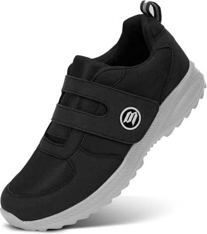 BibHoly Scarpe per diabetici da donna e uomo, extra larghe, facili da chiudere, scarpe ortopediche per piedi gonfi, fascite plantare, leggere, scarpe da passeggio con cinturino regolabile, Grigio