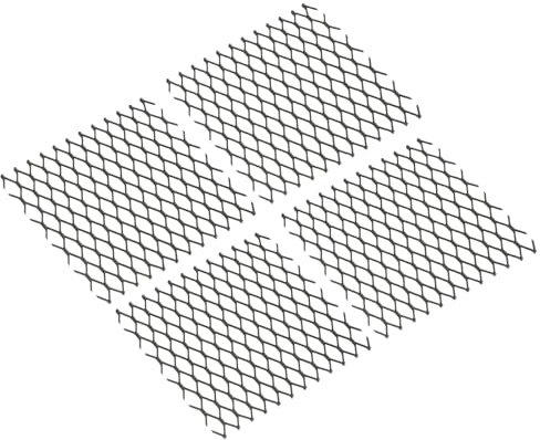 PATIKIL 4 L x 4 W Universal Car Grill Mesh, 4Pcs 6x14mm Hexagon Hole Aluminum Mesh Expanded Perforated Metal Sheet for Ventilation Filtration Dryer Vent Guard Screen, Black