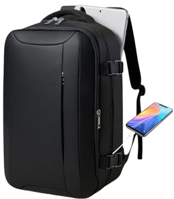 Handgepäck 40 x 20 x 25 cm für Ryanair Farbe Schwarz 2025 Rucksack Herren Damen Kabine geeignet für alle Flüge klein leicht und bequem, Anti-Diebstahl-Reißverschlüsse, Laptop-Halter 14 Zoll
