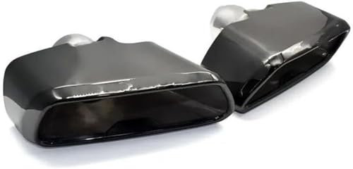 Fahrzeugauspuffrohre Auspuffblende, 2 Stück Edelstahl Silber Auto Schalldämpfer Spitze Quadratisches Endrohr Auspuffblende Für BMW G30 G38 525i 530i 540i MP 2018-2020(Schwarz)