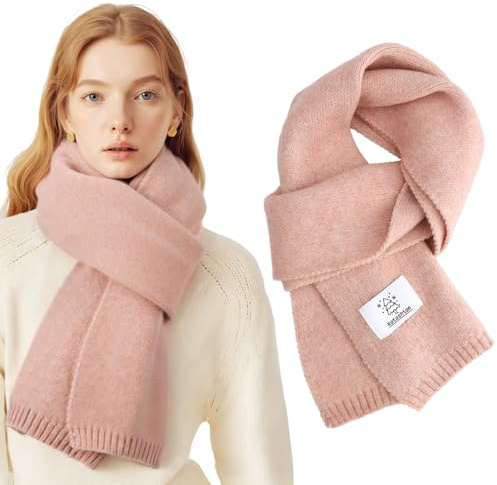 Kotashion Womens Winter Warm Scarf Ladies Knit Solid Color Fashion Scarves Versatile Portable Lightweight and Soft Scarf Gift for Men and Women