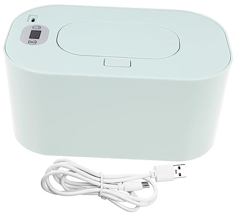 Sosoport Tragbarer Feuchttuchwärmer mit USB Anschluss Temperatur Einstellbar Grün aus Abs und Pp für Zuhause und Auto Hält Feuchttücher Warm