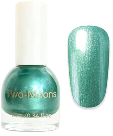 Metallic Green Nail Polish, Nail Varnish Quick Dry, Long Lasting High Gloss No Chip - No Need UV Lamp Metal Mirror Chrome Holographic Green Nail Varnish - Women Manicure At Home DIY
