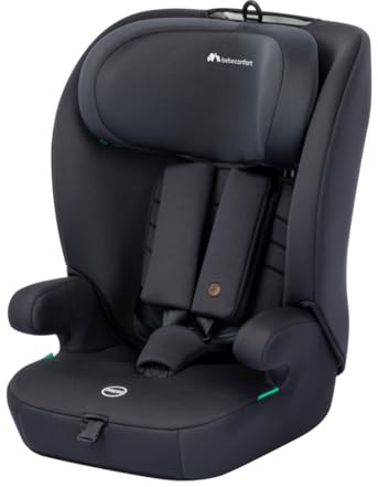 Bebeconfort Eros i-Safe, Mitwachsender Kindersitz 9-36 kg, 15 M.–12 J., 76–150cm, Kindersitzerhöhung, R129-Sicherheit, Seitenaufprallschutz, 11 Kopfstützenpositionen, Mineral Black