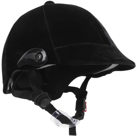 Kids Horse Riding Helmet, 55-60cm Adjustable Chin Strap, Black | Padded Lined Polypropylene Shell, Removable Ear Pads, Full Ventilation, Outdoor Sports for Children and Toddlers