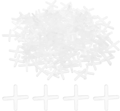 PATIKIL 1/25 (1.6mm) Distanziatori A Croce Per Piastrelle, 300Pz Adatti Distanziatori Plastici Esagonali 1.6 Mm Per Pavimenti E Pareti Strumenti Livellamento E Posatura, Bianchi