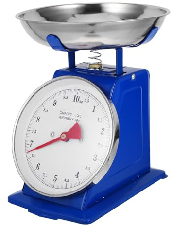 MOLUCKFU Balance Cuisine Mécanique Balance Analogique en Acier Inoxydable 10 Kg avec Plateau Amovible Fonctionnement sans Pile Affichage Facile à Lire pour Pâtisserie et Préparation des Repas