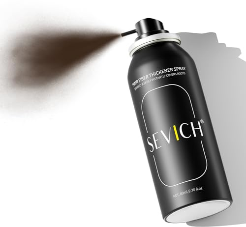Sevich Hair Fiber Spray for Thinning Hair - Hair Building Fibers Instant Thickening for Men & Women, Waterproof & Sweatproof Root Touch Up Spray, Travel Size 80ml (Dark Brown)