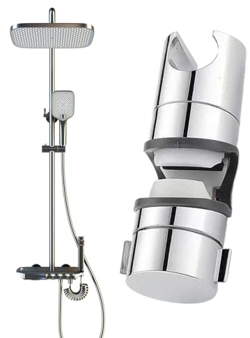 Duschhandbrause Halter - 22-25mm Höhenverstellbare Hülse für Duschstange und Duschkopf,Schiebehalterung für Duschbrause - für Badezimmer Wohnheim Hotel Kabine Zuhause und