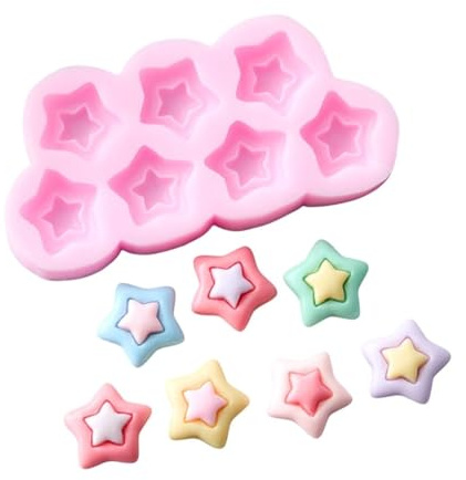 Diy Macaron Color Heart-Shaped Fondant Silicone Mold Star Five-Pointed Star Cake Chocolate Mould Baking PDNNTT01310