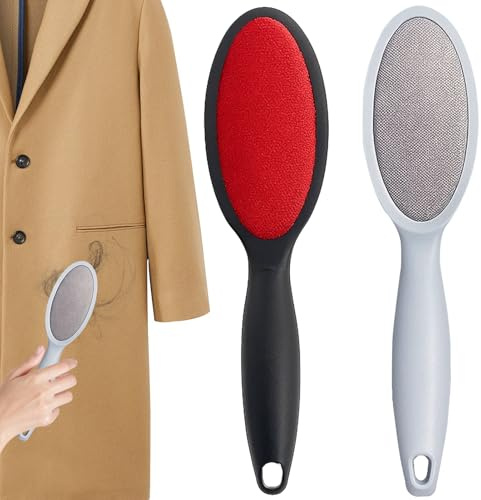 Bürste Wollwalk,Fusselbürste Kleidung – 2er-Set Fusselbürste Für Kleidung & Polster; Entfernt Fusseln, Pilling & Tierhaare; Für Autositzbezüge, Decken. Farben: Schwarz & Grau