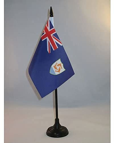 AZ FLAG Anguilla bordsflagga 15 x 10 cm - liten gammal kontorsflagga 10 x 15 cm
