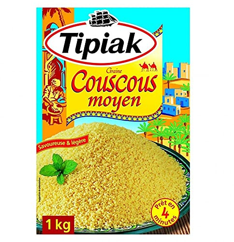Tipiak Graine Couscous Moyen Savoureuse & Légère 1Kg (lot de