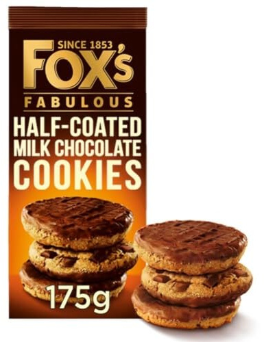 Fox's Fabulous Cookies au chocolat au lait demi enrobé, 175 g