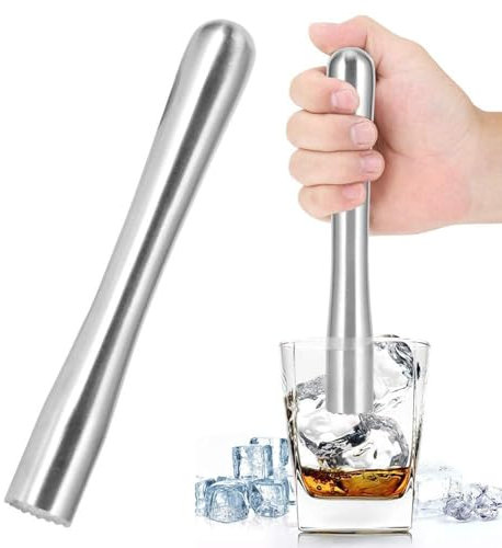 Cocktail Muddler,Drink Muddler Fruit Ice Crusher Cocktail Muddler Stainless Steel,22.5cm/8.9inch Mojito Muddler,Drink Muddler,Bar Stick Fruit Mixer for Bitter,Margaritas, Mint Fruit Based Drink