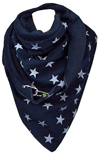 Herbests Damen Dreieckschal Mit Knopf - Vintage Elegant Lässige Wickelschal Winter Poncho - Soft Wrap Lange Stola Winterschal Warme Halswärmer