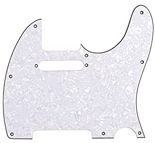 Alnicov 8 fori Tele Pickguard adatto per chitarra Telecaster standard USA/MX, 3Ply bianco perla