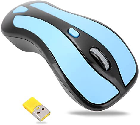 ciciglow Gyration Air Mouse, 6D 2.4G Mini Gyro Wireless Mouse Maximum 1600 DPI Optical Mice with USB Nano Receiver for PC Laptop Smart TV/Box(Blue+Black)