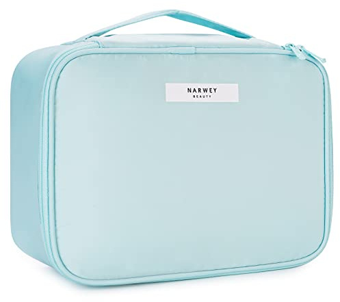 Narwey Kosmetiktasche Damen, Kulturtasche Damen, Groß Make up Tasche Reise Schminktasche Mädchen, Kosmetik Tasche, Makeup Bag Cosmetic Bag (Himmelblau)