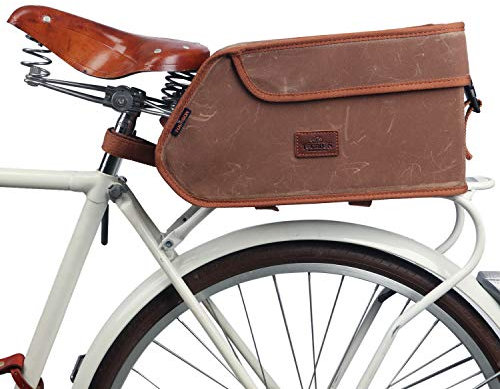 Tourbn wasserdichte Fahrradtasche aus Segeltuch, isoliert, Kühltasche zum Mitnehmen, Lebensmittellieferung, braun