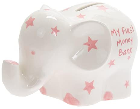 Lesser & Pavey My First Elephant Bank Pink For Savings | Lovely Money Box For Money Saving Challenge | Money Tin or Money Saving Box For Adults | Ideal Money Safe & Piggy Bank For Kids