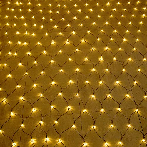 Froadp Rete Luminosa 6x4m Stringa di Luci a LED Tenda Luminosa Luminarie Natalizie Impermeabili con Spine e 8 Modalità di Illuminazione per Interni Giardino Matrimoni Feste di Natale (Bianco Caldo)